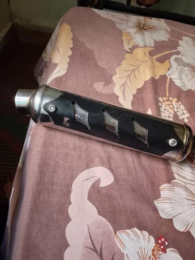 Bike exhaust in good condition and shape  chrome color