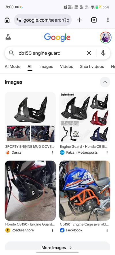 Honda CB150f Engine guard & mudguard aftermarket