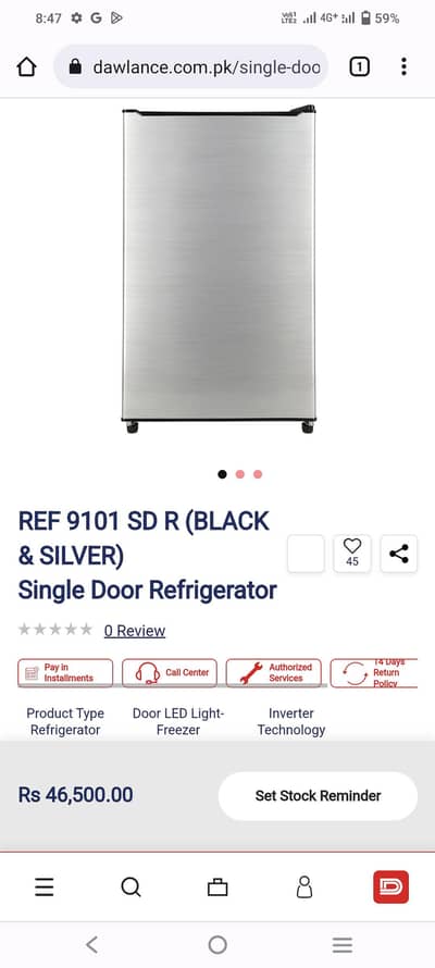downlance mini room refrigerator  for sale