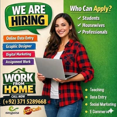 Online job/ part time/ home job /Assignments/Typing/Data entry/Ads