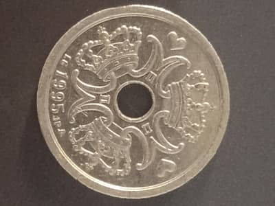 Denmark 1 krone 1995 Old Hole Coin – Foreign Collectible