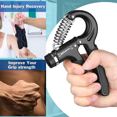 Hand Gripper Adjustable Resistance 5kg-60kg ABS Black all Pakistan DLV