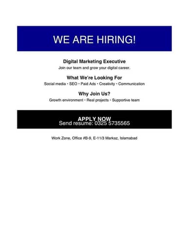 Digital Marketing Executive Job in Islamabad | Hiring Now