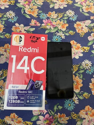black new mobile redmi 14 c 6+6+128 gb