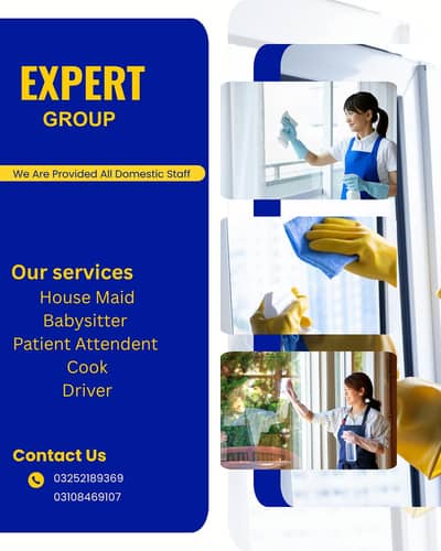 House Maid, Cook,  Patient Attendent,  Babysitter,  we will provide