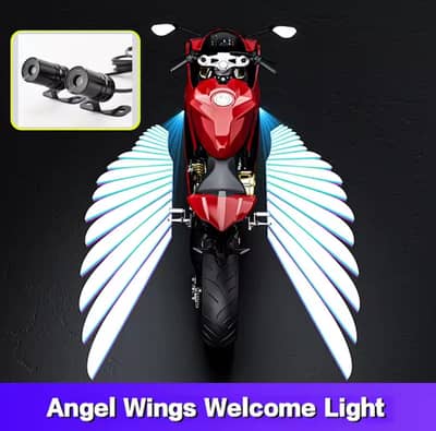 2pcs Motorcycle LED Underbody Light Projector Ghost Angel Wings Light