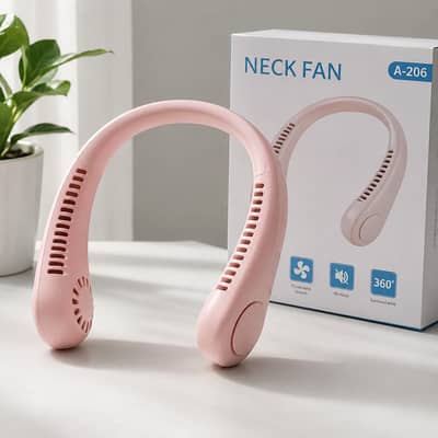 Portable Rechargeable Neck Fan – Ice Cooling Breeze