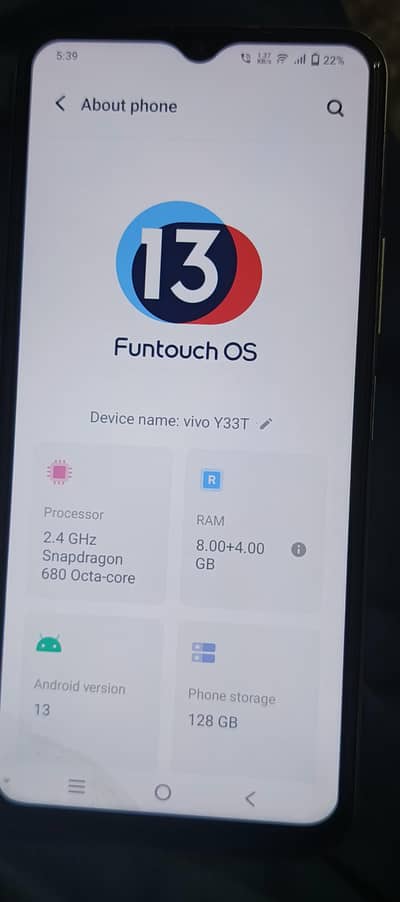 VIVO Y33T   8+4/128     10/9