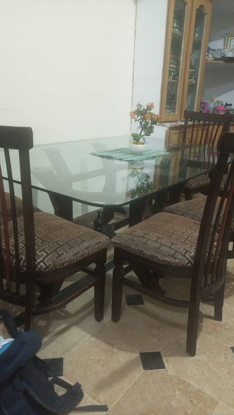 Dining Table - 6 Seater Dining Table - Glass top dining table 0