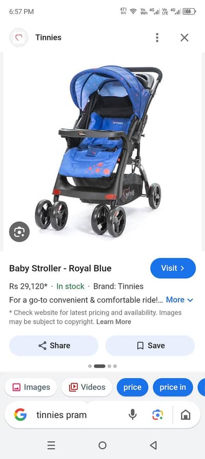 tinnies pram stroller 15 days used almost new condition