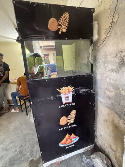 Fries and samosa counter