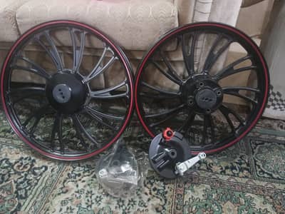 Alloy Rims For 125 Honda , Premium Quality Alloy Rims, Royal black Co