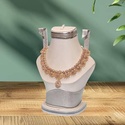 golden plated bridal set with crystal accents