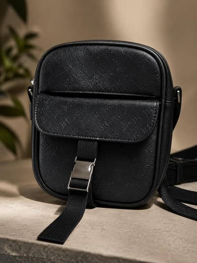 stylish back monogram crossbody shoulder bag with adjustable strap
