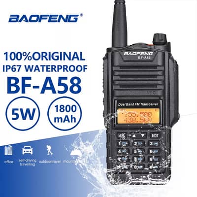 Heavy duty Baofeng A58 Long Range Waterproof walkie talkie 2 Way radio