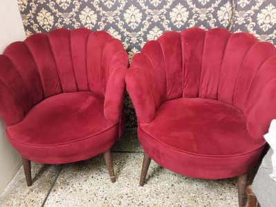 Luxury Velvet Chairs with Matching Table Set.