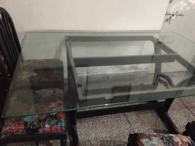 6 seater Glass top Dinning table