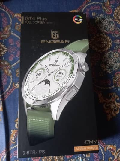 ENGEAR GT4 Plus Smartwatch – Super AMOLED 1.62" -- 3 Straps Included