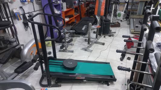 Manual treadmill with twister runner walk exercise machine jogging gym