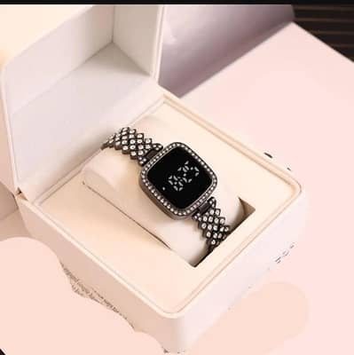 woman crystal watch square dial touch screen Rhinestone Band