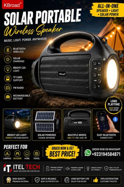 solar power bluetooth speaker torch, FM radio