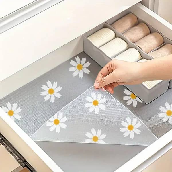 Anti Slip Mat | Nonslip Printed Fridge Mat & Drawer Liner | Multipurpose Adjustable Cabinet Liners | Antibacterial Damp Proof Roll Mats for Kitchen, Shelves, Drawers & Refrigerator – Washable & Cuttable Lining Sheet