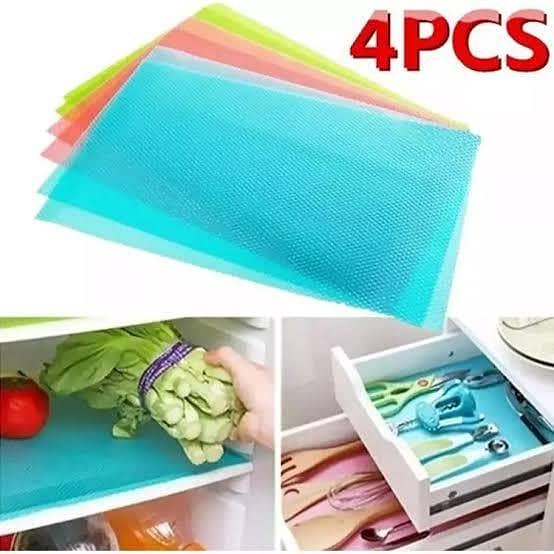 4Pcs/Set Washable Fridge Mat Refrigerator Mat Waterproof Fridge Mate Drawer Matt