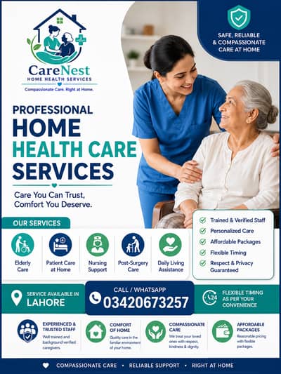 Home Nursing & Caregiver Services in Lahore