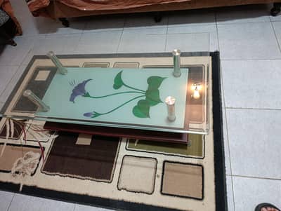 Glass table dining drawing room