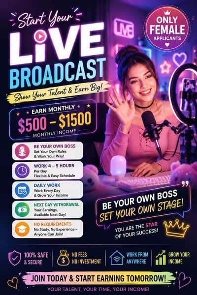 Female Hosts Wanted for Live Broadcast