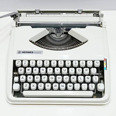1970s Hermes Baby Compact Typewriter with Case | Made in Switzerland