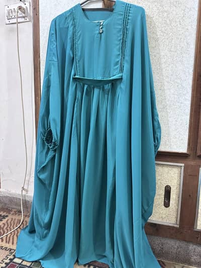 Kaftan Style with belt Abaya in Sea Green Color