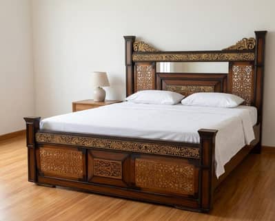 Bed with side tables