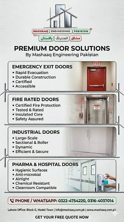 Emergency Exit Doors, Fire Rated Doors,Pharma Doors,