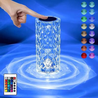 Touch sensor 16 colors diomond crystal  desk lamp. . cash on delivery