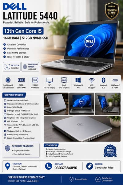 Dell Laptop 5440 i5 13 generation