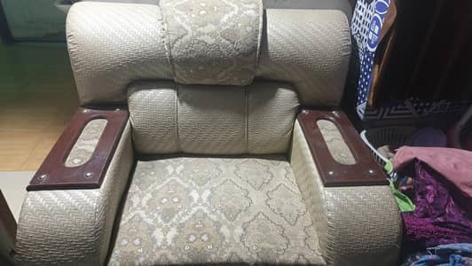 Vintage-Style 6-Seater Sofa Set (3+2+1) with Textured Upholstery