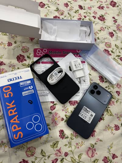 Tecno spark 50, black color, 6/128 gb, just box open for sale