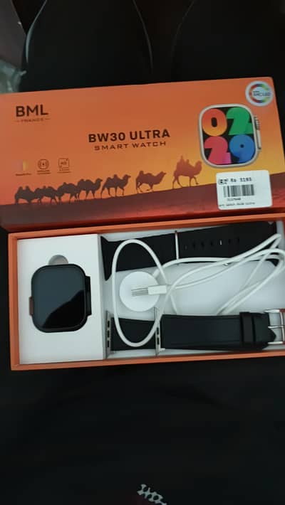 Super AMOLED Smartwatch with Dual Straps (Leather + Regular) & Box