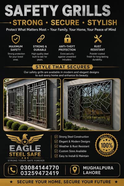 Home Safety Grills, Balcony Railings & Steel Gates | Mughalpura Lahore