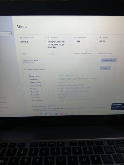 Toshiba core i5 4 generation 8gb ram 128 gbSSD  1 hours+ battery time