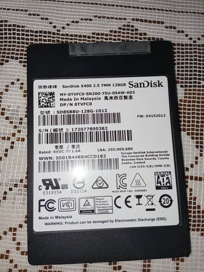 Sandisk 128 Gb SSD 98% Health 100% P. .