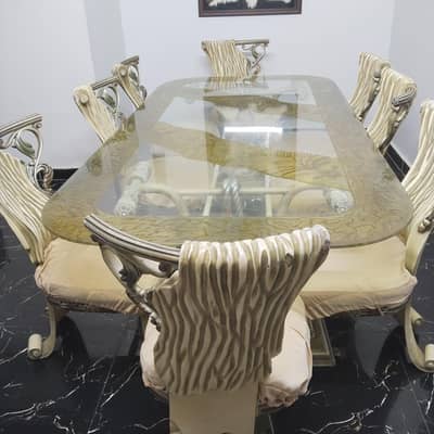 8 chair designer dining table
