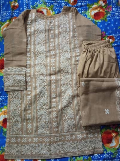 prloved khadi net stitched 3pc suit