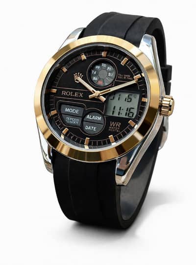Gold‑Black Hybrid Rolex Watch A