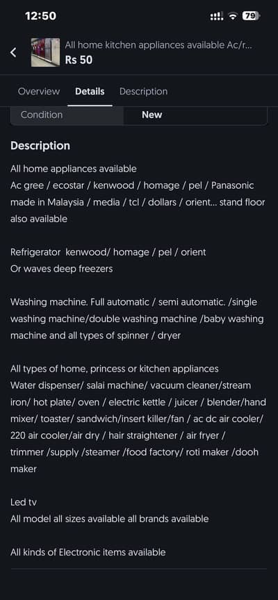 All home kitchen compliances available led / refrigerator / freezer/AC