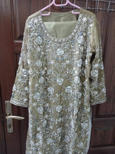 Organza three piece ready to wear bridal suit