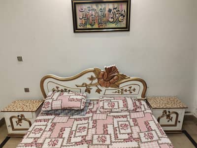 original wooden structure bed with deco pait
