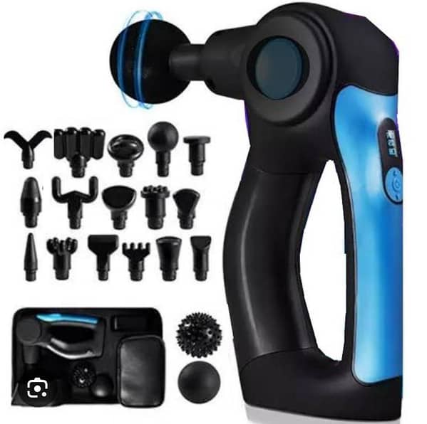 Original German Rechargeable Fascial Gunn Deep Muscle Vibrating Fitness Full Body Messager Gunn with 17 interchangeable Head