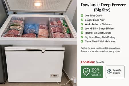 *Dawlance Big Size Deep Freezer – Perfect Working – Single Owner*